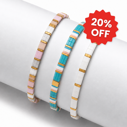 Blush (Set van 3 Tegelarmbanden)