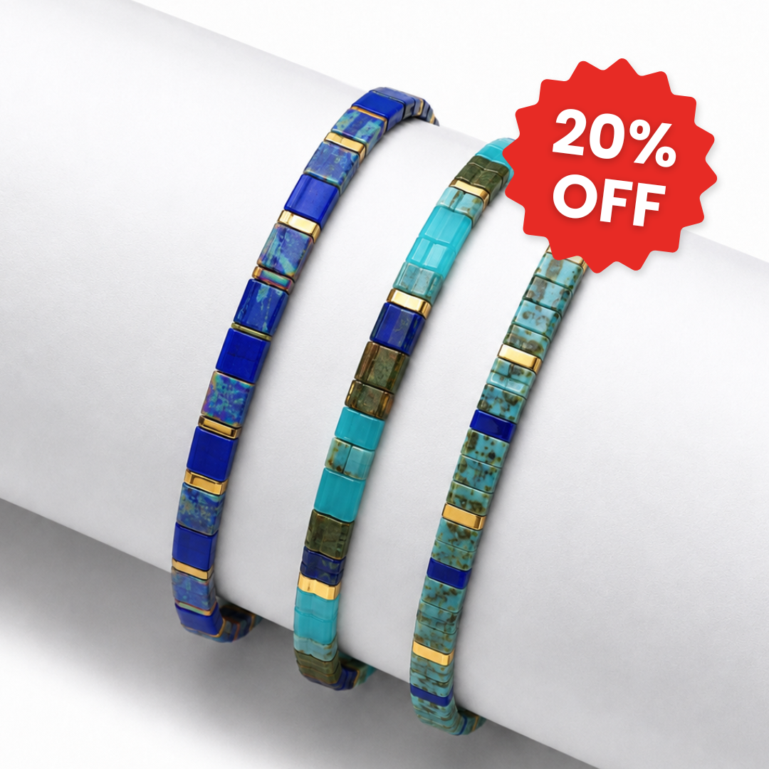 Lot de 3 bracelets Miyuki Deep Sea