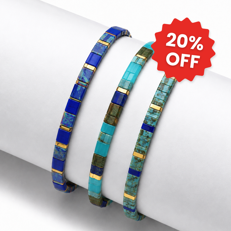 Diepzee (Set van 3 Tegelarmbanden)