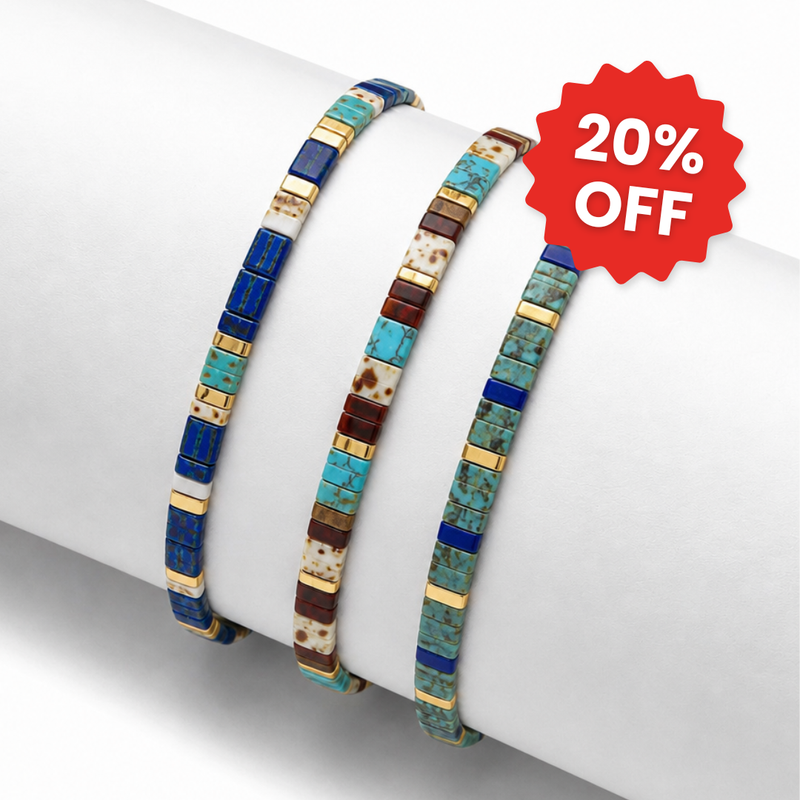 Lagoon (Set van 3 Tegelarmbanden)